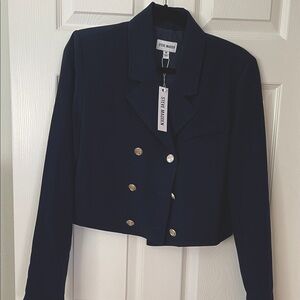 Steve Madden Dark Blue Blazer with Gold Buttons